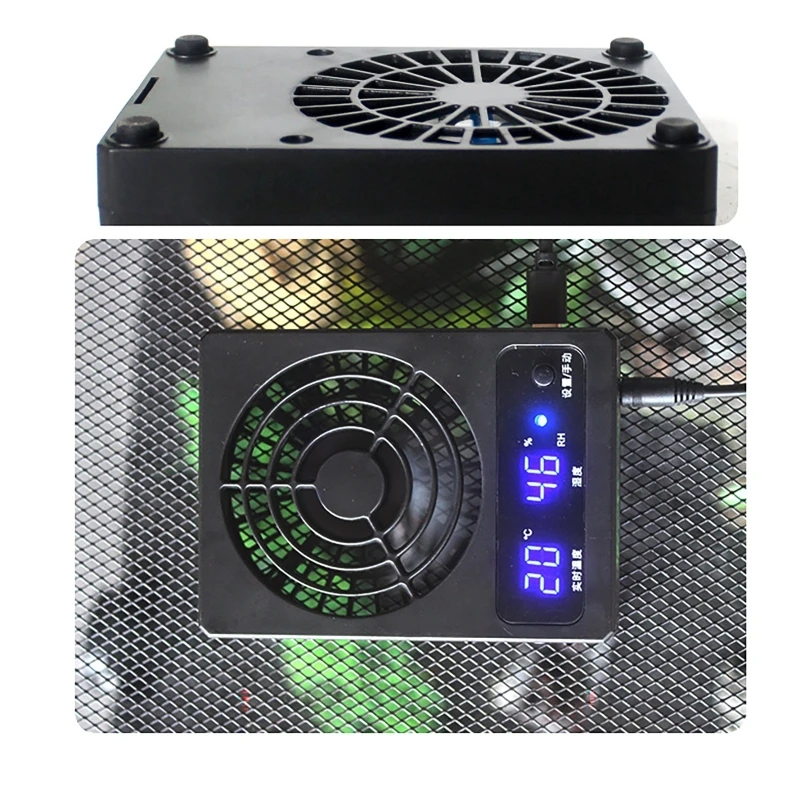 Reptile Terrarium Thermometer Smart Hygrometer Fan Reptile Fan Heat Dissipation Ventilation Fan Humid Environments Pet Supplies