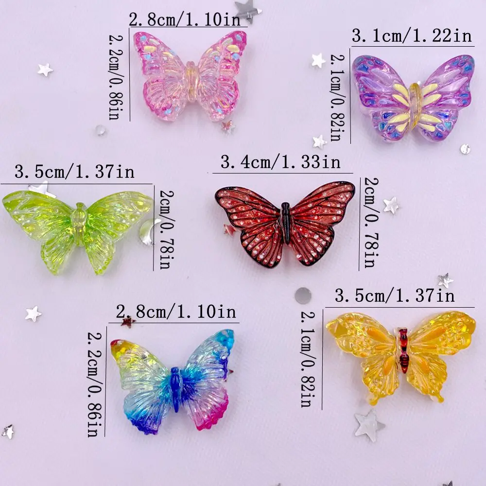 10pcs Colorful Glitter Sequin Crystal Butterfly Flat back Rhinestone Applique DIY Wedding Home Decor DIY Jewelry Making Crafts