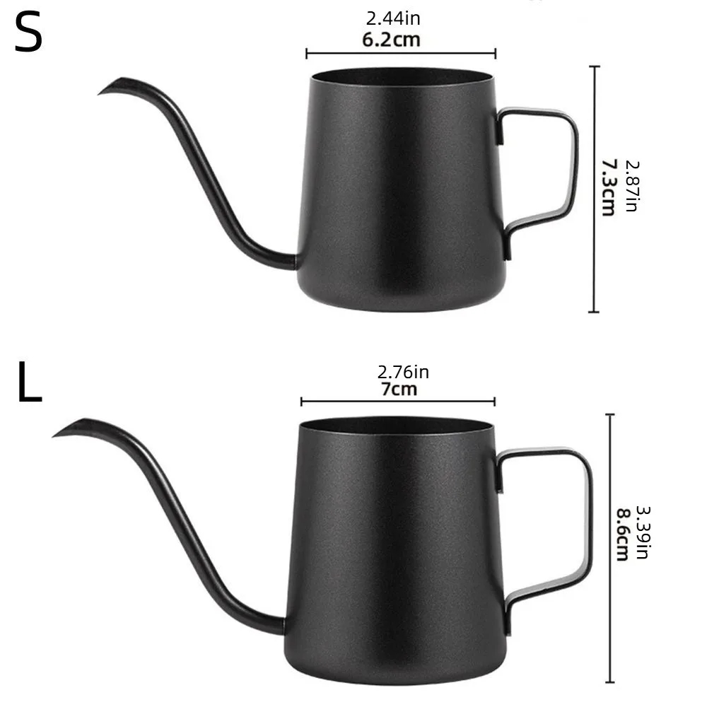 Long Narrow Spout Hand-poured Coffee Pot Cafe Stainless Steel Stainless Steel Coffee Pot Fashion Design Ergonomic Handle
