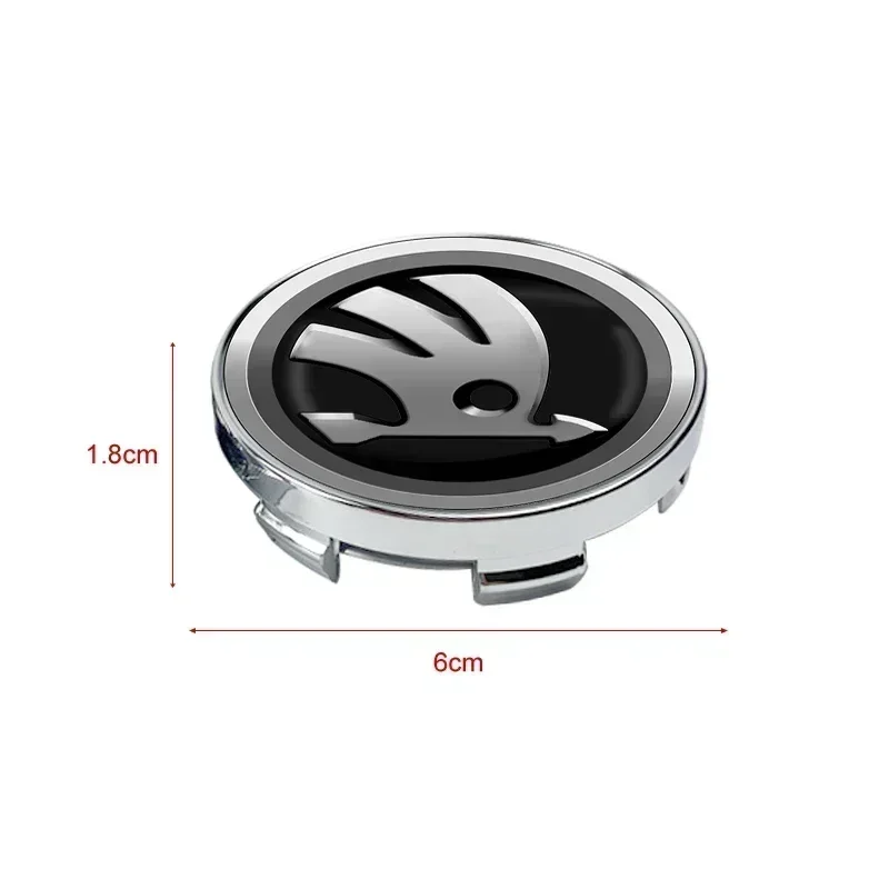 4pcs 56mm+60mm Car Wheel Center Hub Cap Rim Cover Emblem Stickers For Skoda Octavia Fabia Kamiq Kapoq Kodiaq Rapid SCALA Superb