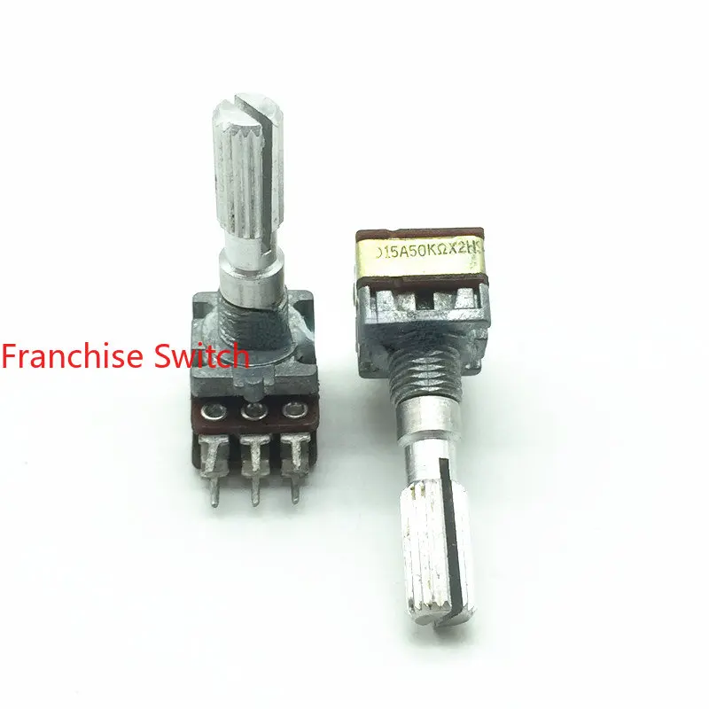 10PCS Type 12 Potentiometer A50K Double 6 Pins 25-axis Flower Shaft Volume 