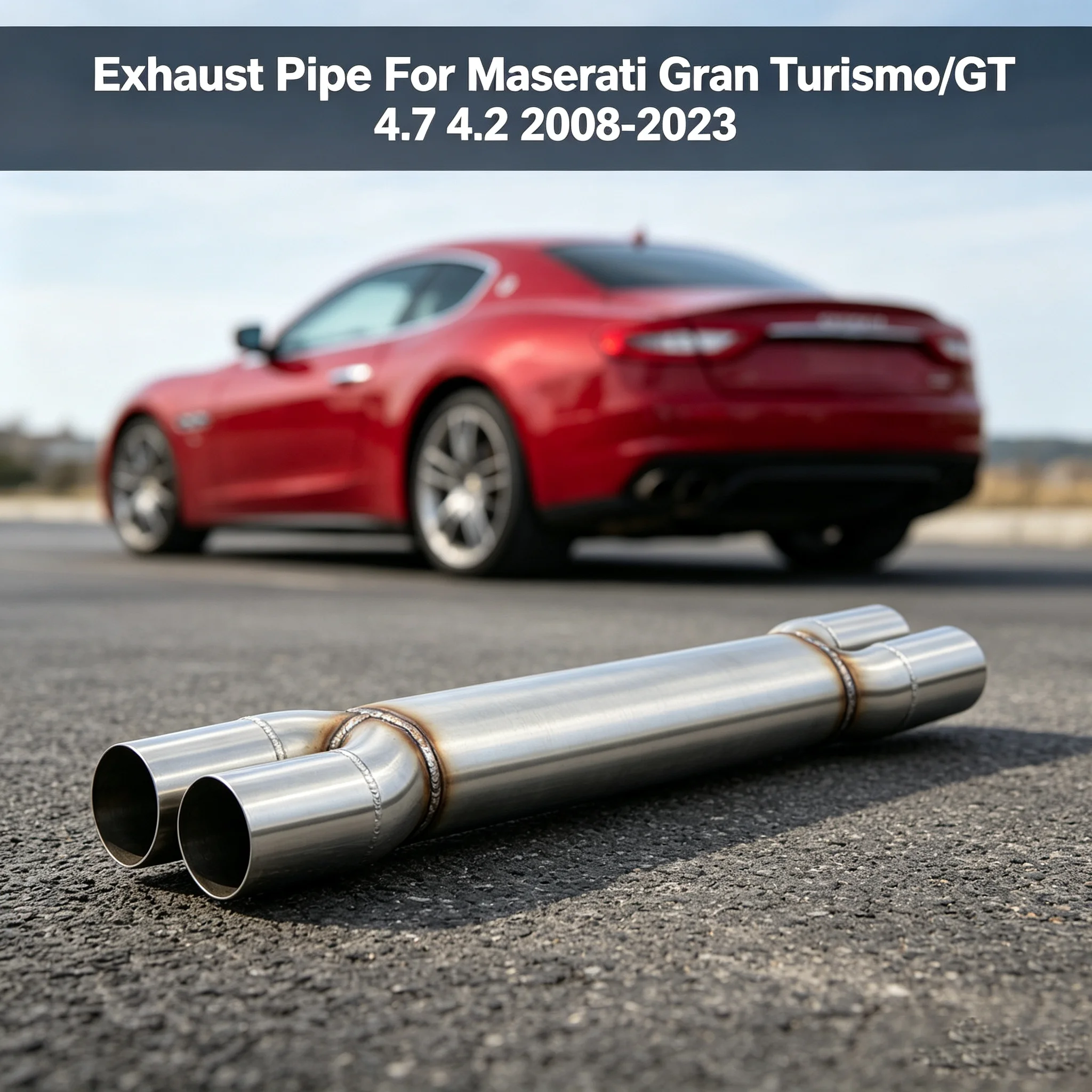 High Flow 4 Inch Exhaust Midsection Mid Pipe Kit 304 Stainless Steel For Maserati Gran Turismo GT 4.7 4.2 2008‑2023