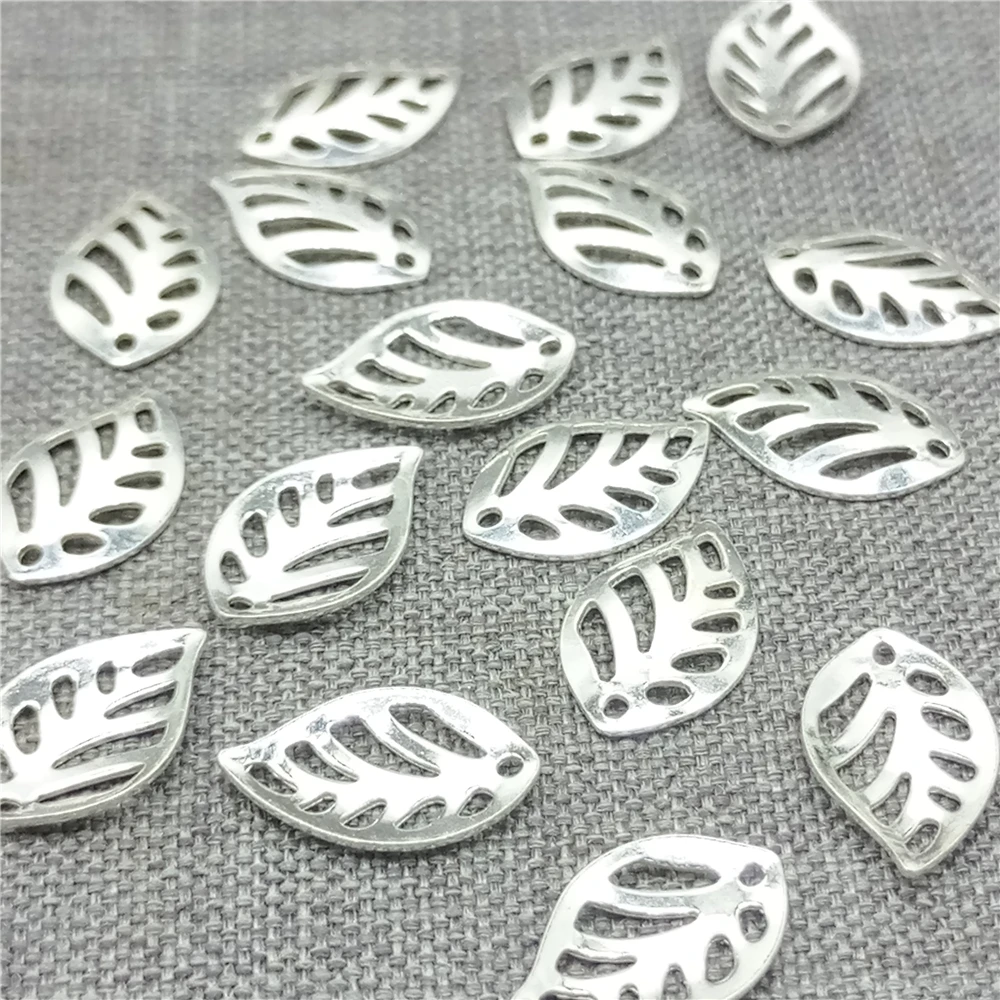 20pcs of 925 Sterling Silver Small Cut-out Nature Leaf Charms for Necklace Bracelet Earring