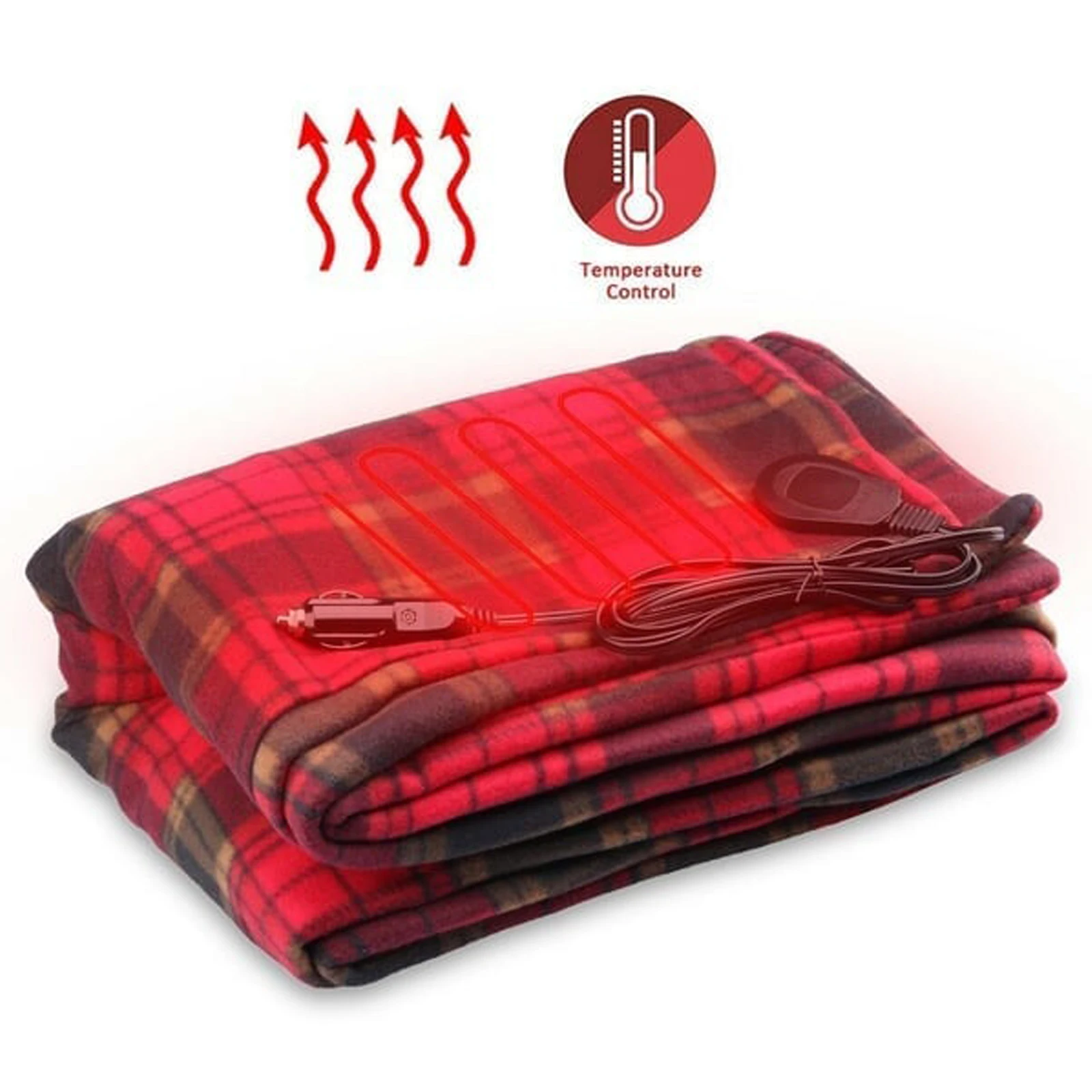 150x100cm 12V Car Heating Blanket Car Travel Camping Winter Warm Electric Heated Blanket