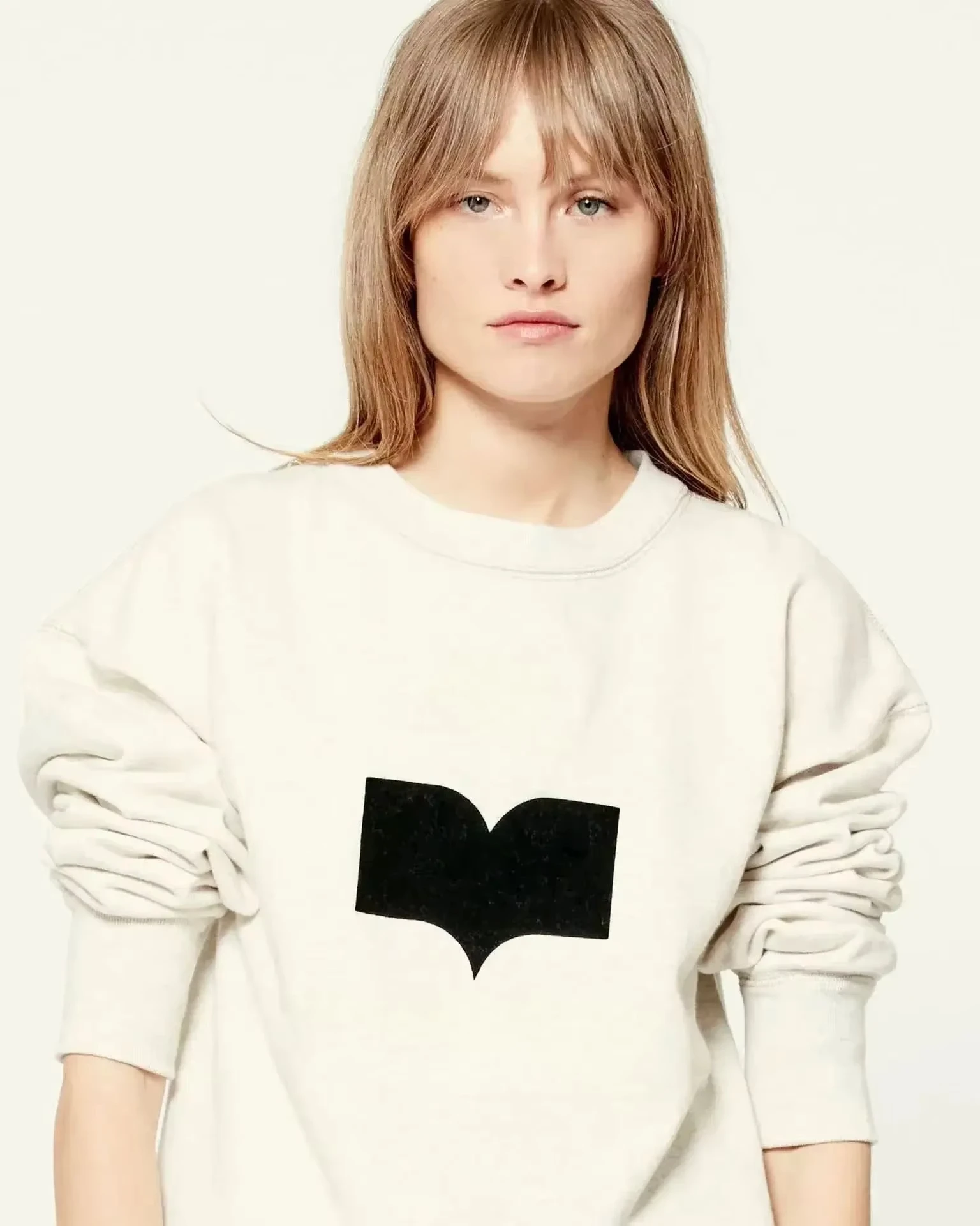 French Elegant New Cotton Jumper Fully Matched with Letter Printing Sports Style Crew Neck Sweater Loose Fleece Thermal Top