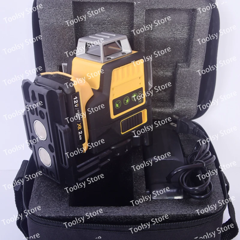 مستوى الليزر 12 فولت 1:1 DW089LG التسوية الذاتية 12 سلك 3X360 الضوء الأخضر داخلي وخارجي