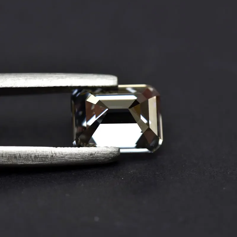 Moissanite Stone Emerald Cut Grey Color Certificate Synthetic Gemstone for Ring Pendant Inlay VVS1 Passed Diamond Tester 6