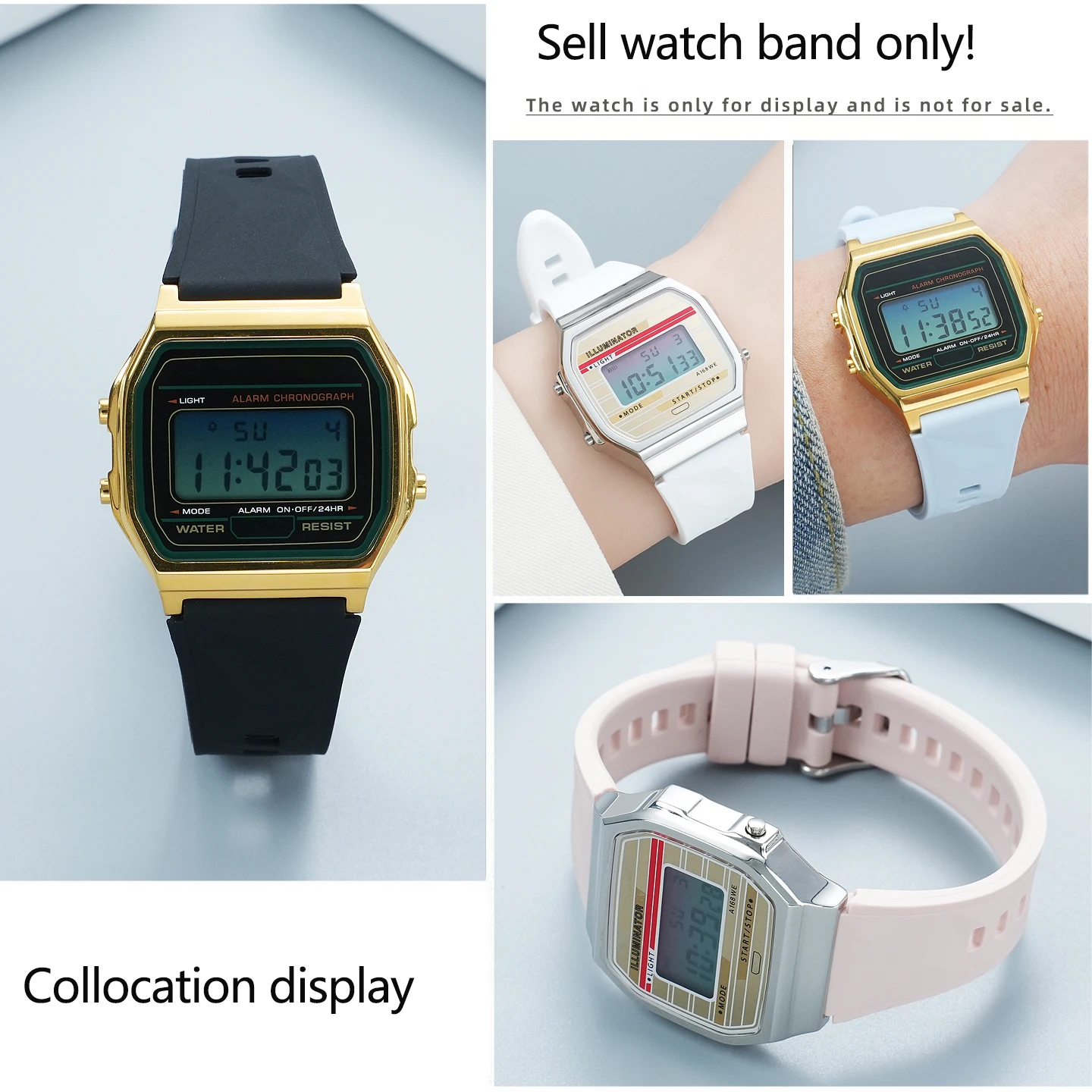 18mm convex silicone watchband for Casio A158W/A168/A159/A168 F-91/F-108 AE-1200/1300 WS-1600H series soft quick release strap view 5