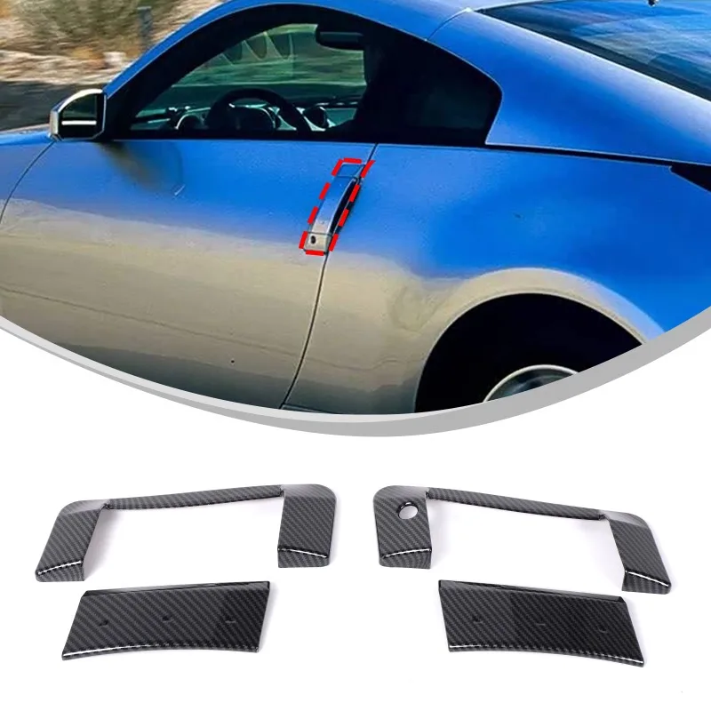 

ABS For 2003-2009 Nissan 350Z Left-handed peptide Exterior Door Handle Covers Trim Carbon Fiber Pattern Car Accessories