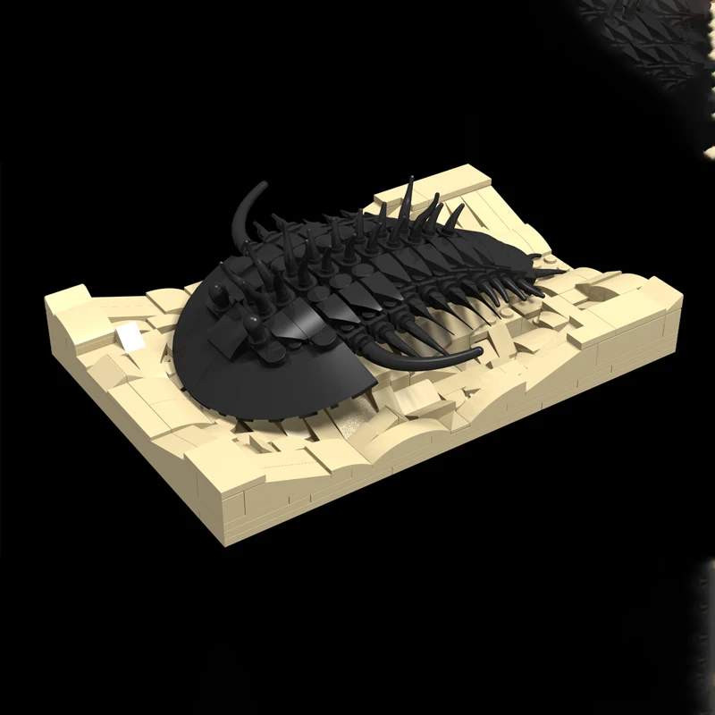 410pcs MOC Articulated Trilobite Fossil Creative Display Model Building Blocks Bookshelf Home Office Decor Desk Gift For Adults