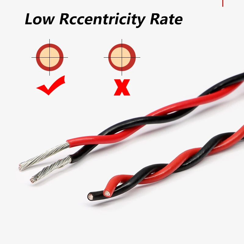 1~20m AFS200 PTFE Wire 26/25/24/22/20/18/17/15/13AWG FEP 2pins Twisted Pair Tinned Copper High Temperature 200℃ Electronic Cable