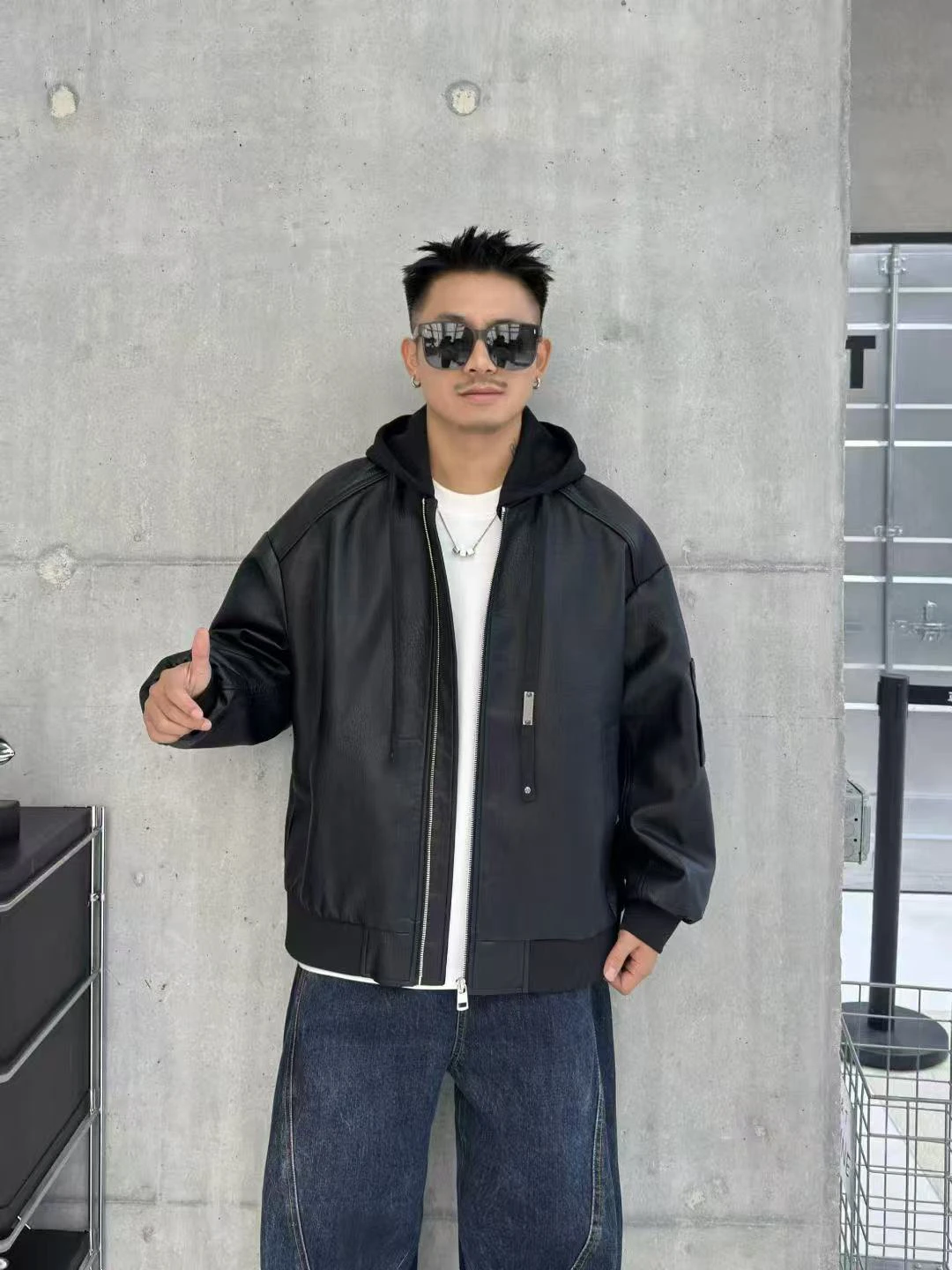 

Съемная кепка, дизайн, весна-осень, новинка, свободное повседневное пальто в американском стиле ретро Haome Flight Jaet, пальто ex Long Sve на молнии