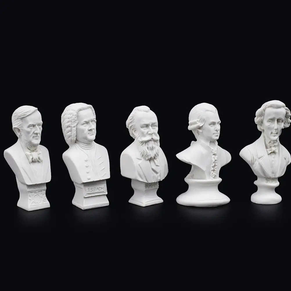 10Pcs Greek Bust Statue Resin Head Sculpture Lightweight Realistic Fine Craftsmanship Home Office Decor Desktop Decoration Mini