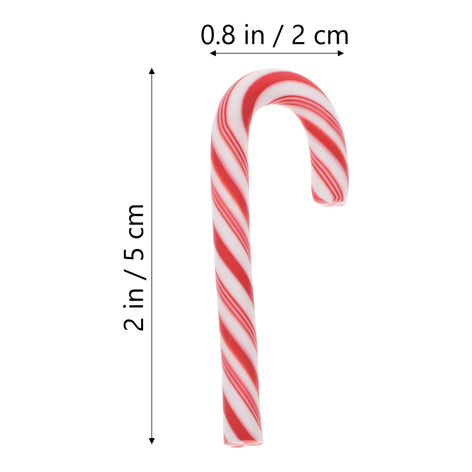 Simulated Polymer Clay Candy Cane Accessories Decorative Xmas DIY Charm Small Tiny Hair