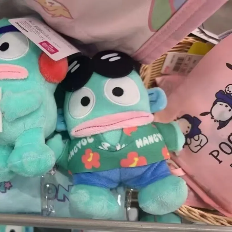 Novo estilo de férias hangyodon óculos de sol brinquedos de pelúcia pingente kawaii algodão sanrio plushine boneca mochila chaveiro presente