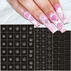 Luxury Design Nail Stamping Stickers Airbrush Nail Art Printing Stencil Decal Sheet Template Self-Adhesive Sliders Manicure Tool