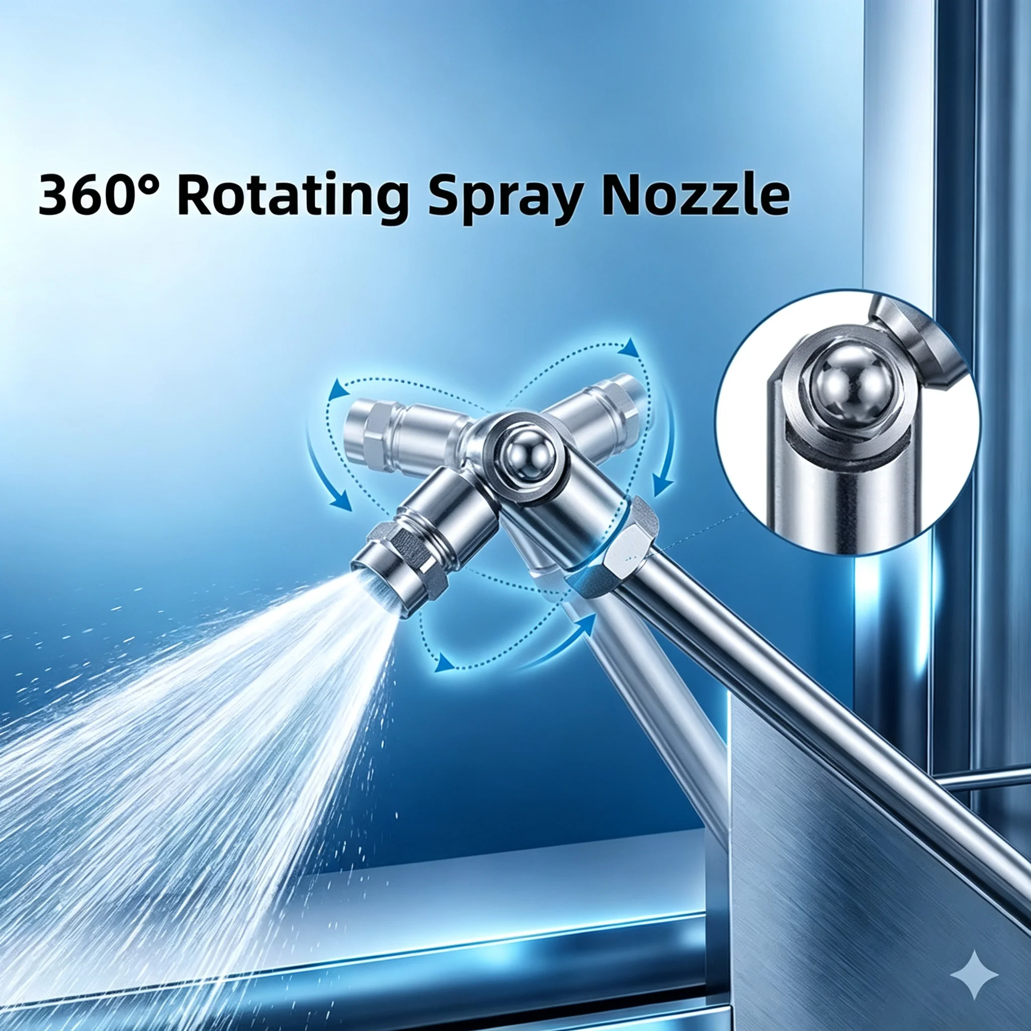 360° Swivel AC Cleaning Wand 25° Fan Nozzle 1/4