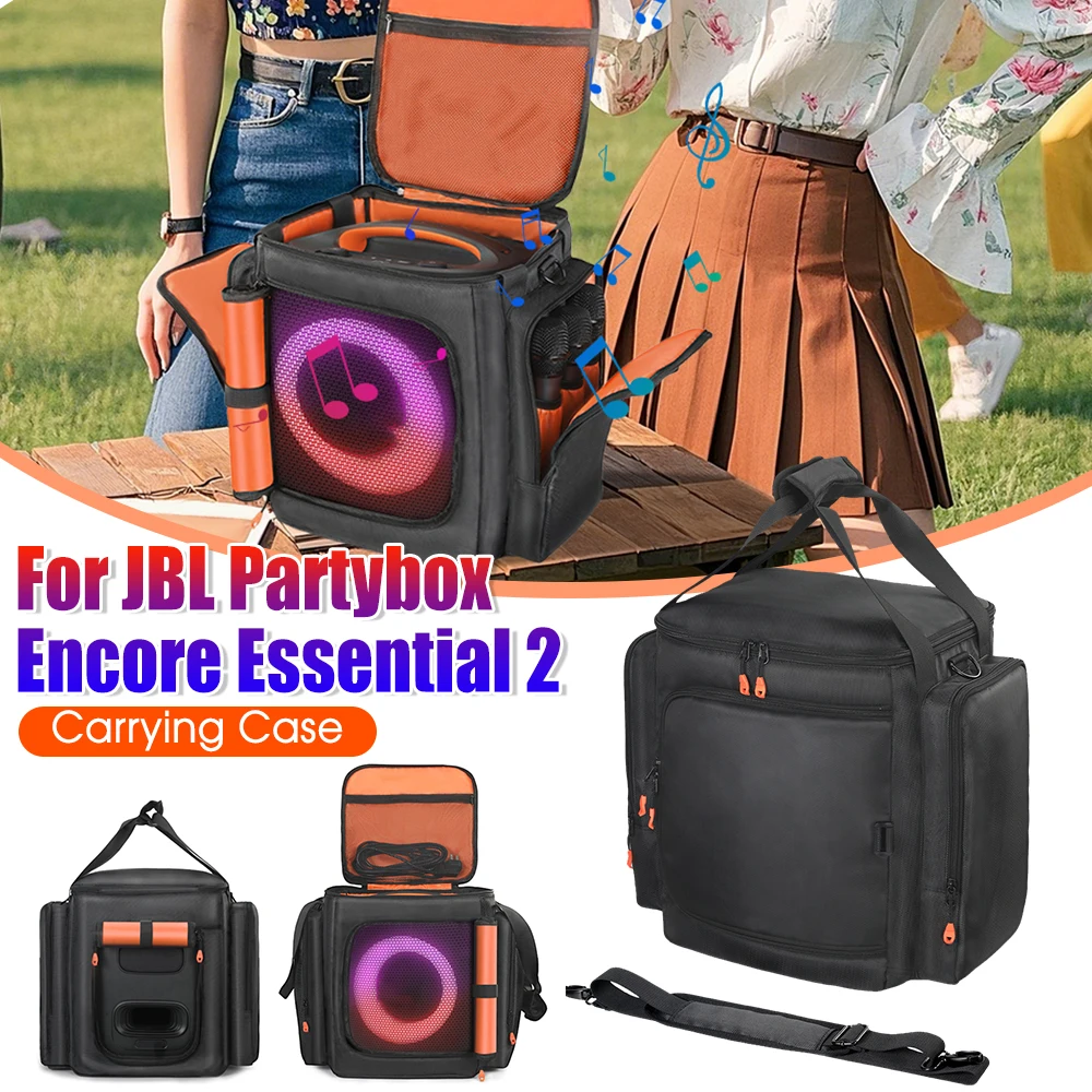 

Чехол для JBL Partybox Encore Essential 2: защитный, с подкладкой, большой вместимости, водонепроницаемый, для переноски колонки Encore Essential