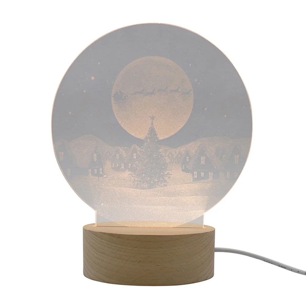 1 قطعة ضوء الليل عيد الميلاد LED مصباح سطح المكتب الاكريليك عيد الميلاد نمط ديكور مهرجان ضوء زخرفة عيد الميلاد مصباح