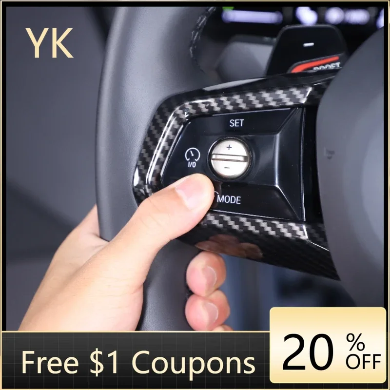

For BMW 5 Series G60 2024-2026 ABS Carbon Fiber Car Steering Wheel Frame Trim Cover Car Interior Accessories