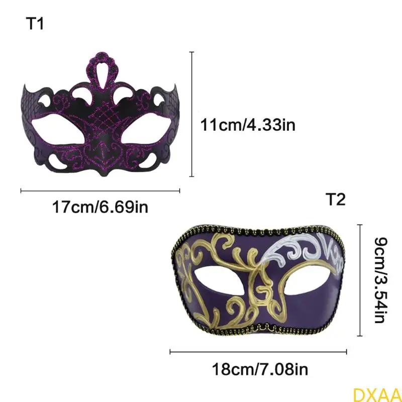 DXAA Half Face Masquerade Mask Masquerade Costume Accessory for Men Women Halloween