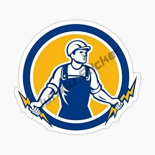 Electrician Hard Hat Stickers for Hard Hat Window Car Electrical Safety Helmet Union Decals Safety Warning Car Accessories