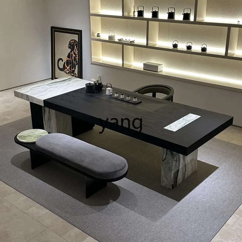 

YHM minimalist solid wood dining table marble modern light luxury