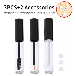 1/3pcs + 3 accessories 10ml empty mascara, eyeliner and lip gloss tubes with 3 funnels