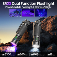 New Sofirn SR23 EDC 3000LM 6500K Flashlight 365nm UV SST08 21700 Torch USB-C Rechargeable Light With Dual Switch