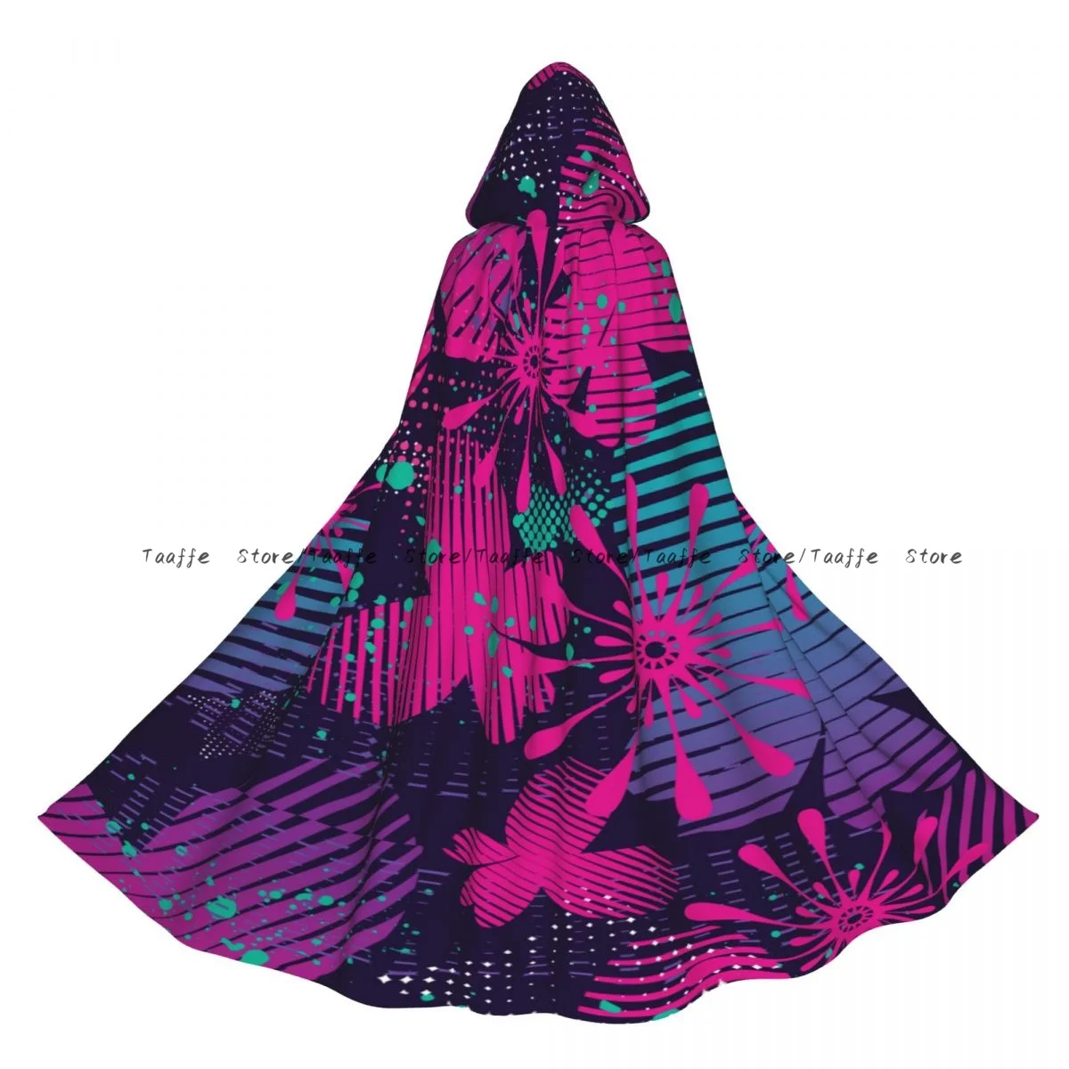 

Abstract Floral Butterfly Witch Cloak Halloween Cosplay Costume Adult Unisex Cloak Retro Ages Cape