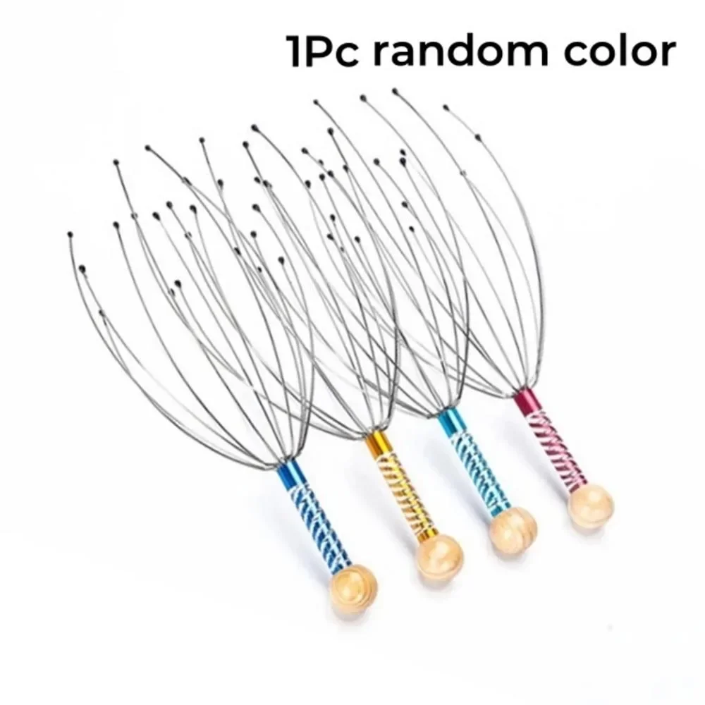 Head Massager Octopus Scratching Scalp Relaxation Relief Body Massager Scratcher Relieves Tension Health Care Tools Random Color