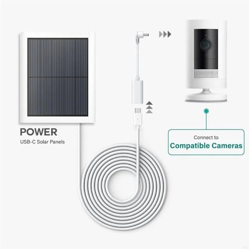 USB-C To Barrel Plug Adapter 2Pcs, Solar Panel To DC3.5 Adapter Connect Jack USB-C For House Door Camera view 4