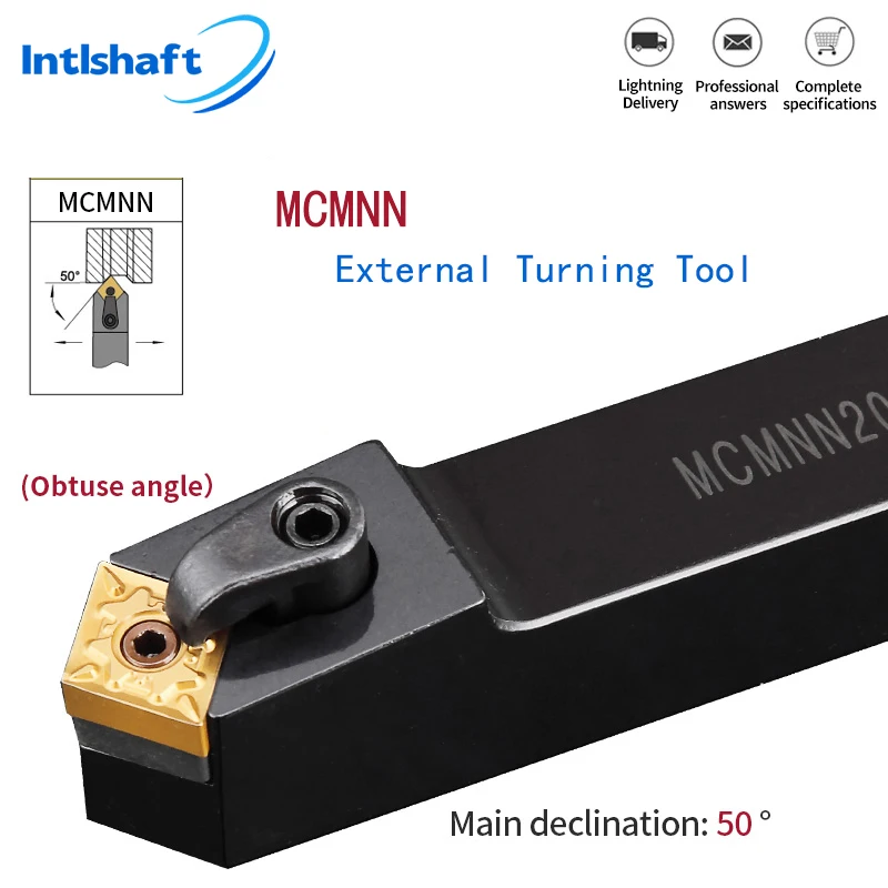

Intlshaft MCMNN2020K12-100 MCMNN2525M12-100 External Turning Tool Holder CNMG12 Carbide Inserts MCMNN Lathe Cutting Machine Tool