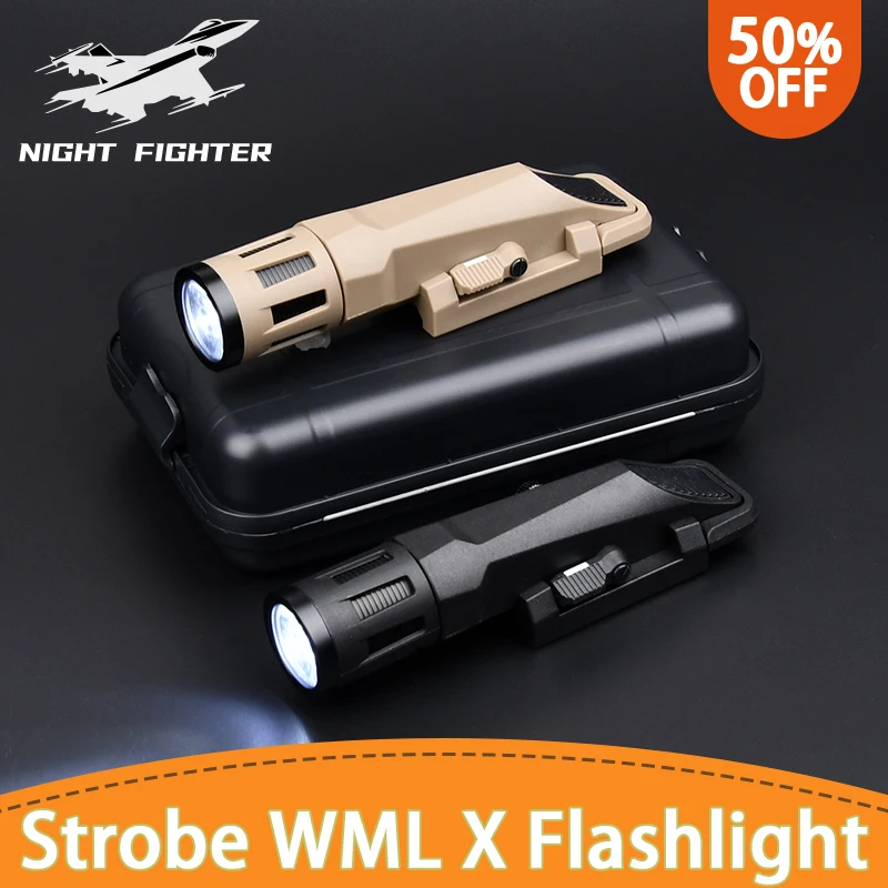 

Airsoft WML-X WMLX Gen2 Wadsn Tactical Pistol Gun Hunting Weapon Flashlight White Strobe Light Fit Rifle 20mm Rail Glock 17 19