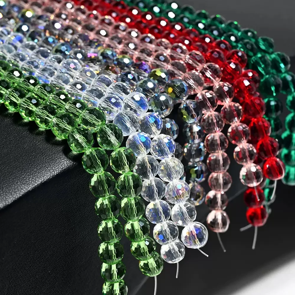 오스트리아 96 얼굴 투명 공 구슬 크리스탈 유리 느슨한 구슬 보석 만들기 DIY 팔찌 목... - 3