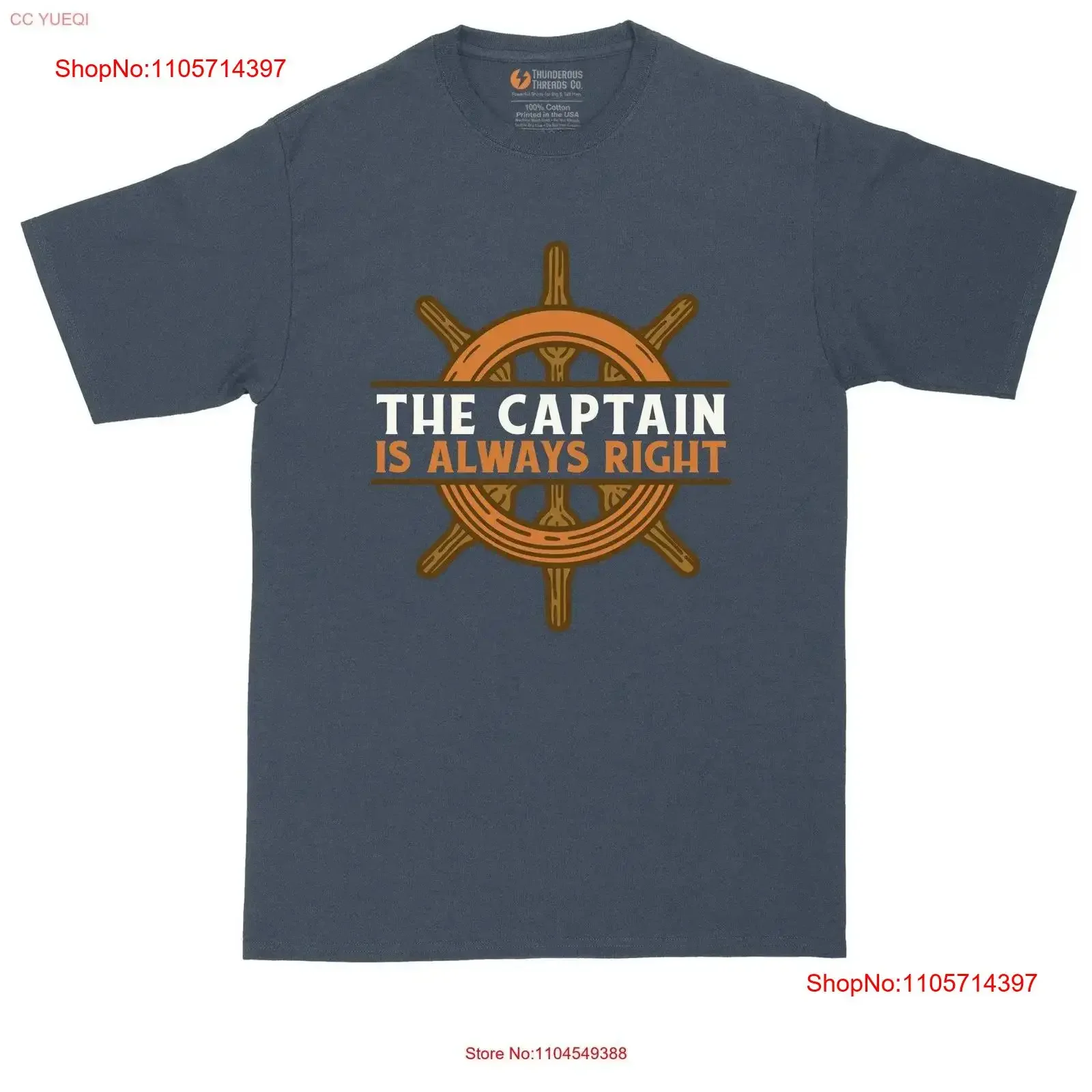 The Captain is Always Right Mens Big Tall T Shirt Boating Boat Pontoon vintage Washed Soft Unisex graphic Casual Stylish