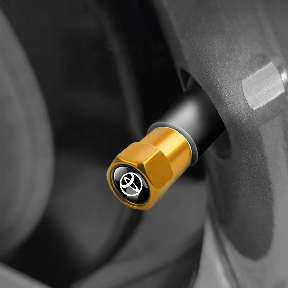 لتويوتا TRD كورولا Rav4 يارس أفينسيس شعارات اكسسوارات 4 قطعة قبعات صمام السيارة إطارات العجلات الهواء الإطارات الجذعية الغطاء الواقي #2