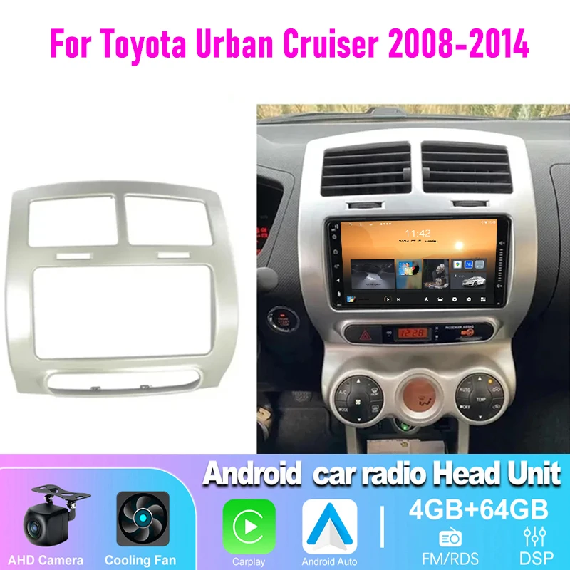 

4-64GB Car Radio For Toyota Urban Cruiser 2008-2014 Wireless Carplay Android 15 Auto Stereo Head Unit FM BT MP3 MP4