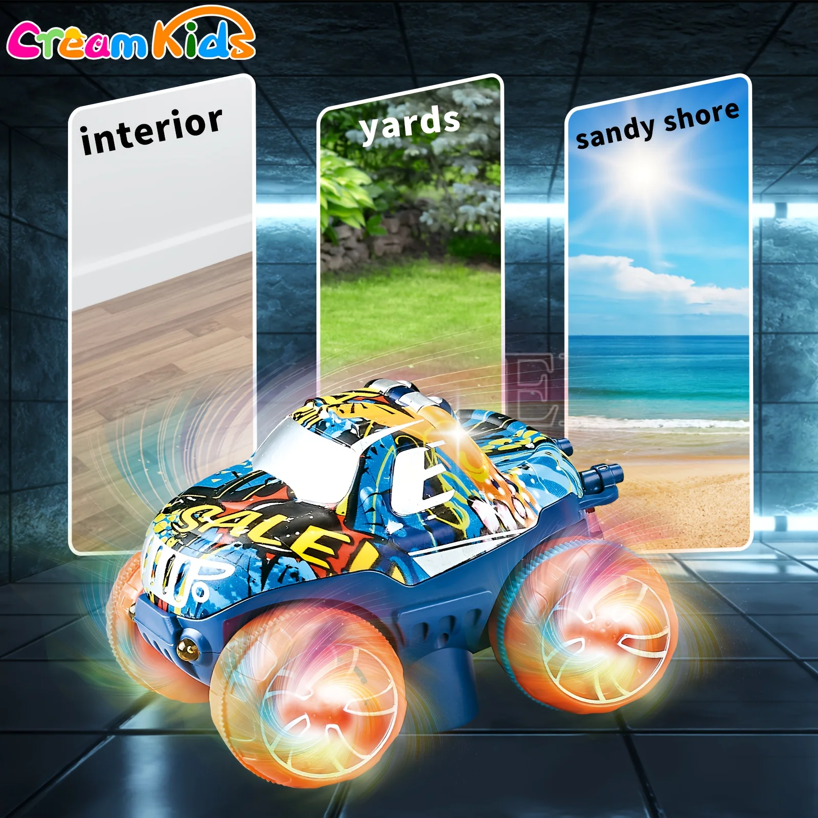 235PCS ฉากไดโนเสาร์ Luminous Track Car