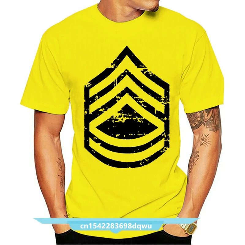 

Print T Shirt Mens Short Sleeve Hot Vintage Army E-7 Sergeant First Class Rank Veteran T-shirt