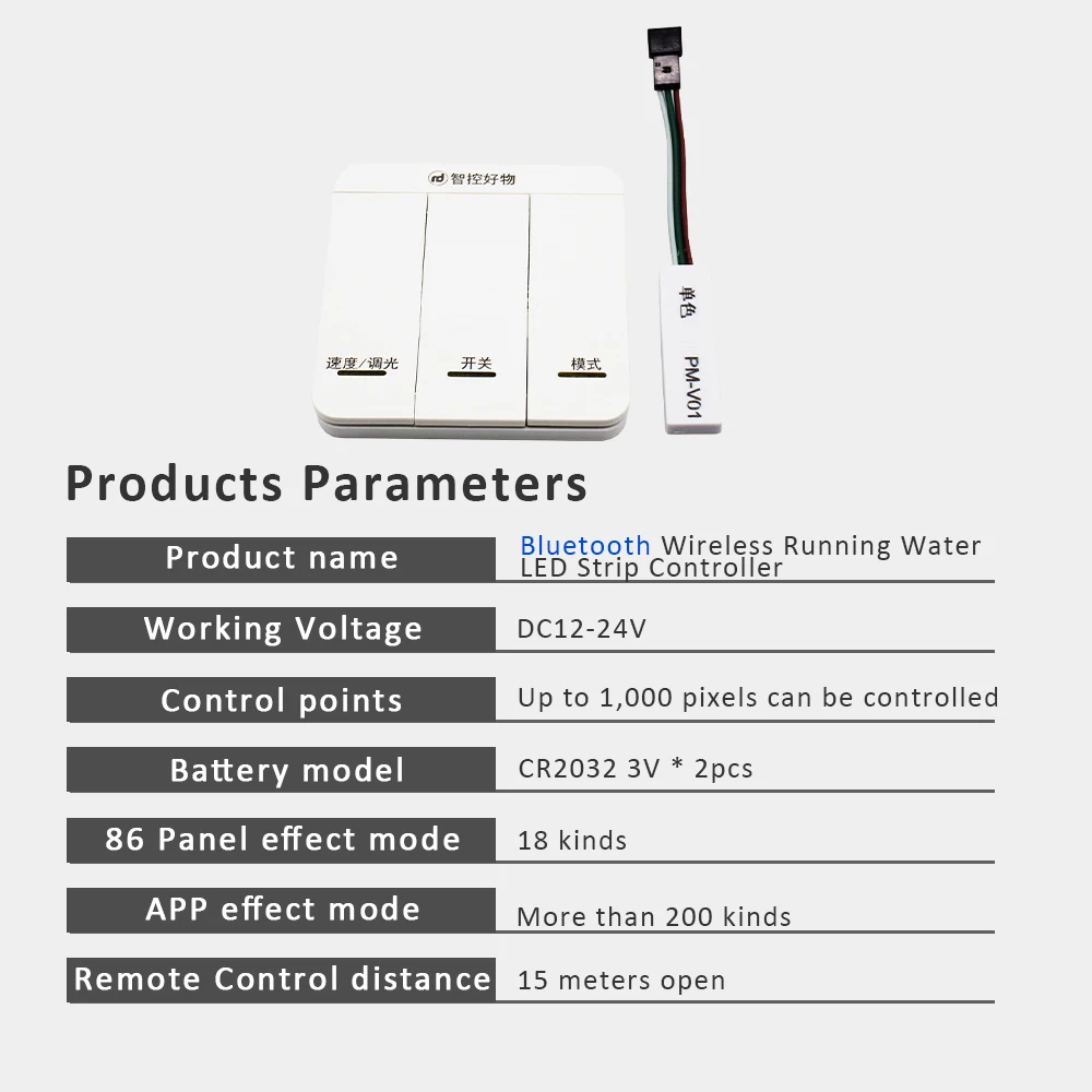 Luces de flujo de agua corriente con controlador inalámbrico Bluetooth, 15M, 10M, 24V DC, 120LED/M, WS2811, Blanco cálido Natural frío