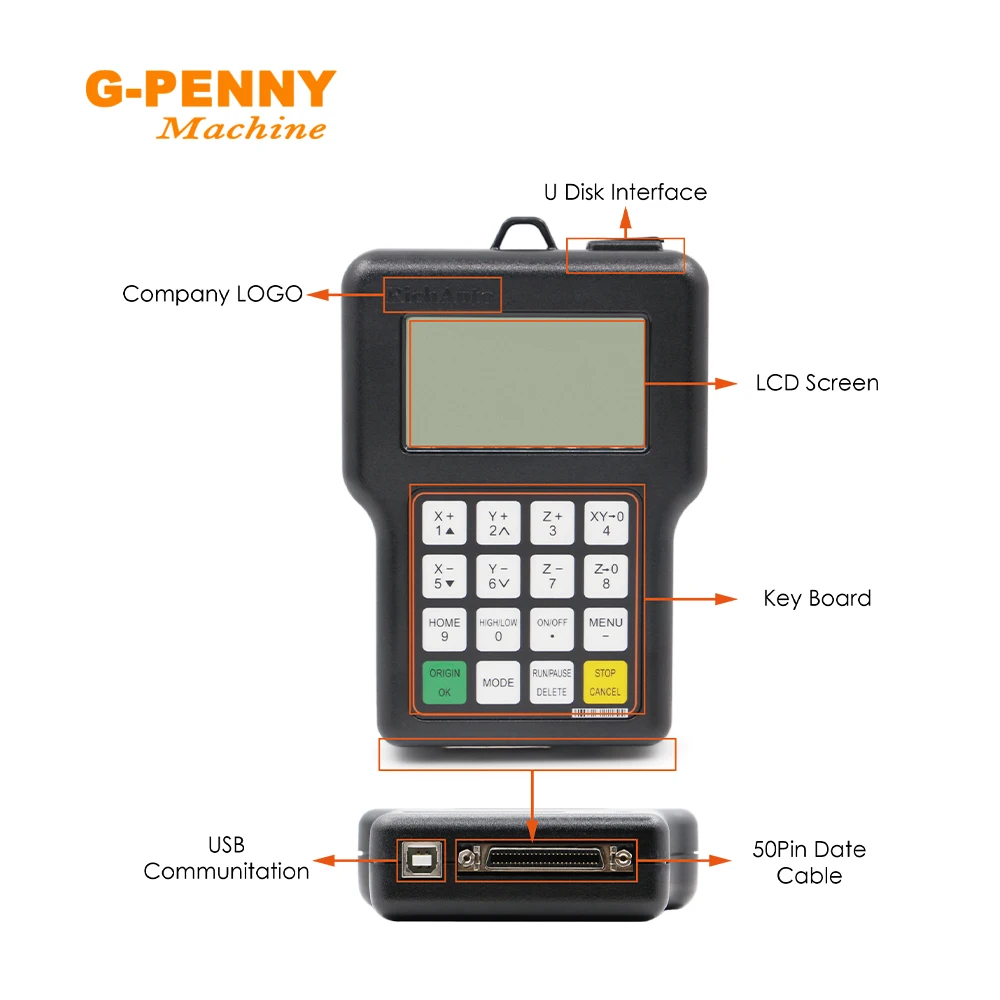 Vận Chuyển Miễn Phí! RichAuto DSP A11 Bộ Điều Khiển CNC Kênh Không Dây Router Khắc Tay Cầm Motion