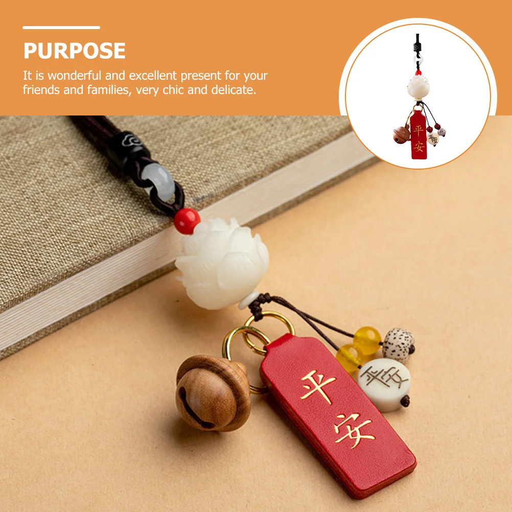 

Bodhi Root Car Pendant Lotus-Shape Interior Hanging Accessory Exquisite Craftsmanship Durable Bright Color Unique Gift