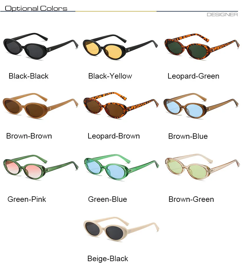 Retro Vintage Oval Sonnenbrille Frau 2024 Marke Designer Runde Sonnenbrille Männer UV400 Punk Stil Luxus Brillen Weibliche Oculus – Detail 5