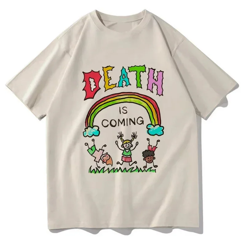 Death Is Coming T-Shirt Lustige Männer/Frauen Kleidung Harajuku Vintage Unisex 100 % Baumwolle Grafik T-Shirts Klassische Frauen Kleidung