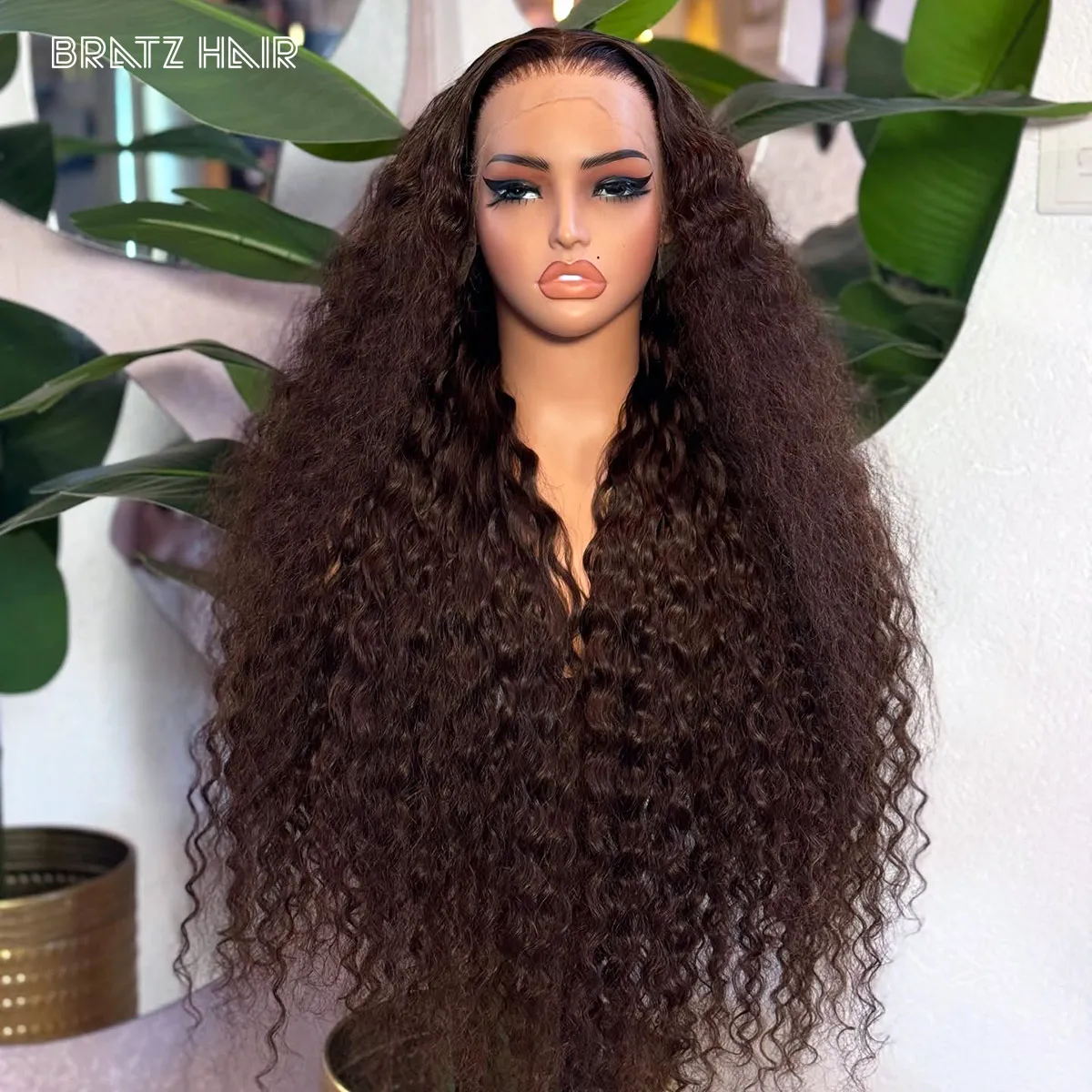 

Chocolate Brown 13x4 HD Lace Frontal Wigs Human Hair Water Curly Wigs Human Hair Pre Plucked 4x4 5x5 Closure Glueless Wigs