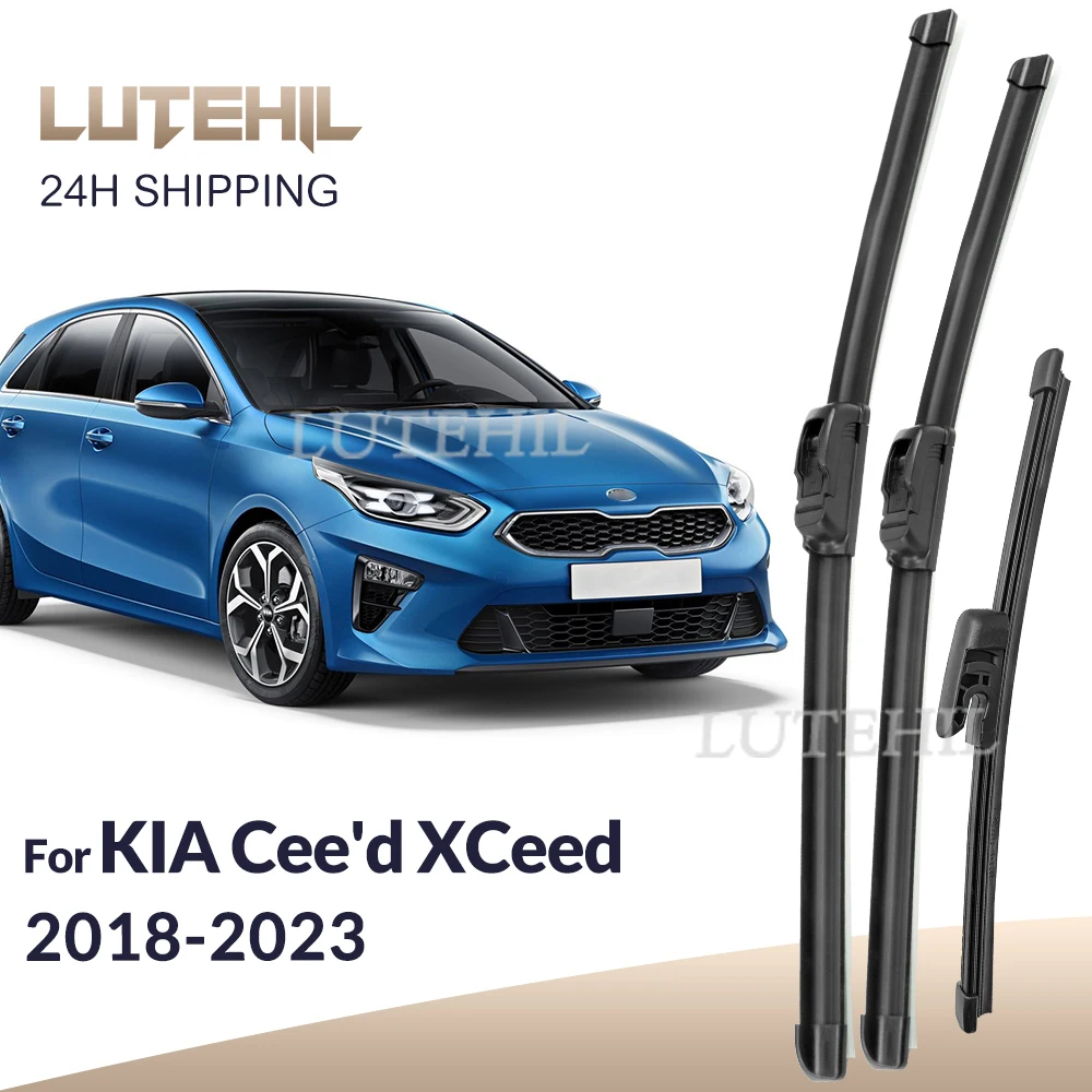 

For KIA Cee'd Ceed XCeed CD 2018-2023 2019 2020 Wiper Front & Rear Wiper Blades Windshield Windscreen Window Brushes 26"+16"+12"