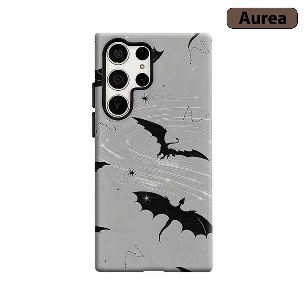 Gothic Dragon Starry Sky Phone Case for Samsung Galaxy S26 S25 Ultra S24 S23 Ultra Plus Shockproof Double layer tough Back Cover