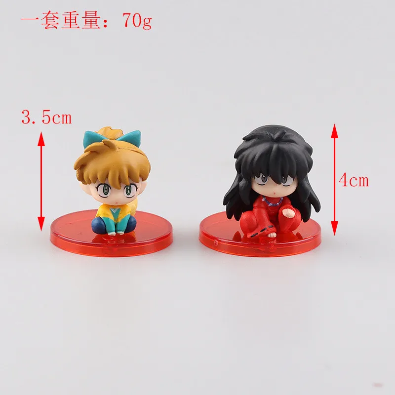 4Pcs/1Set Inuyasha Anime Figure Higurashi Kagome Miroku Sango Action Figure Q Version Toys Pvc Model Doll Gifts for Kids