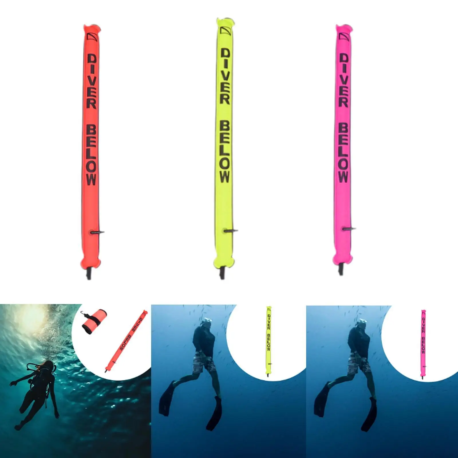 

Diving Surface Marker Buoy Gear Accessories Inflatable Scuba Signal Tube for Snorkeling Water Sports Men Women Diving Beginners